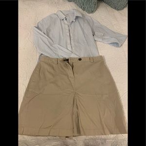 Sweet Brooks Brothers summer outfit; shirt size 8, skirt size 10